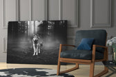 Wolf glass print enhancing a hallway with sentinel pulse
