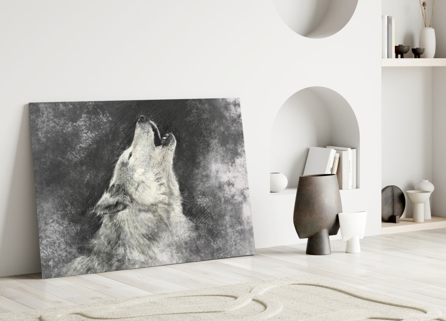 Wolf Glass Wall Art.