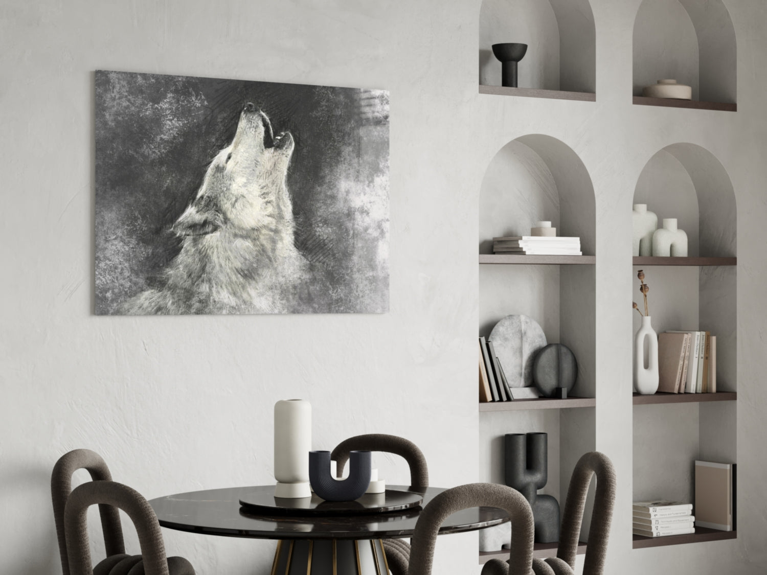 Wolf Glass Wall Art.