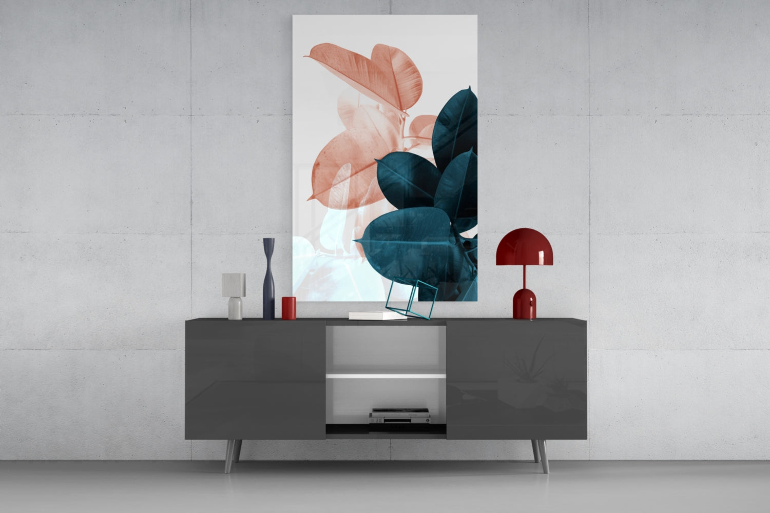 Leaves Glass Wall Art.