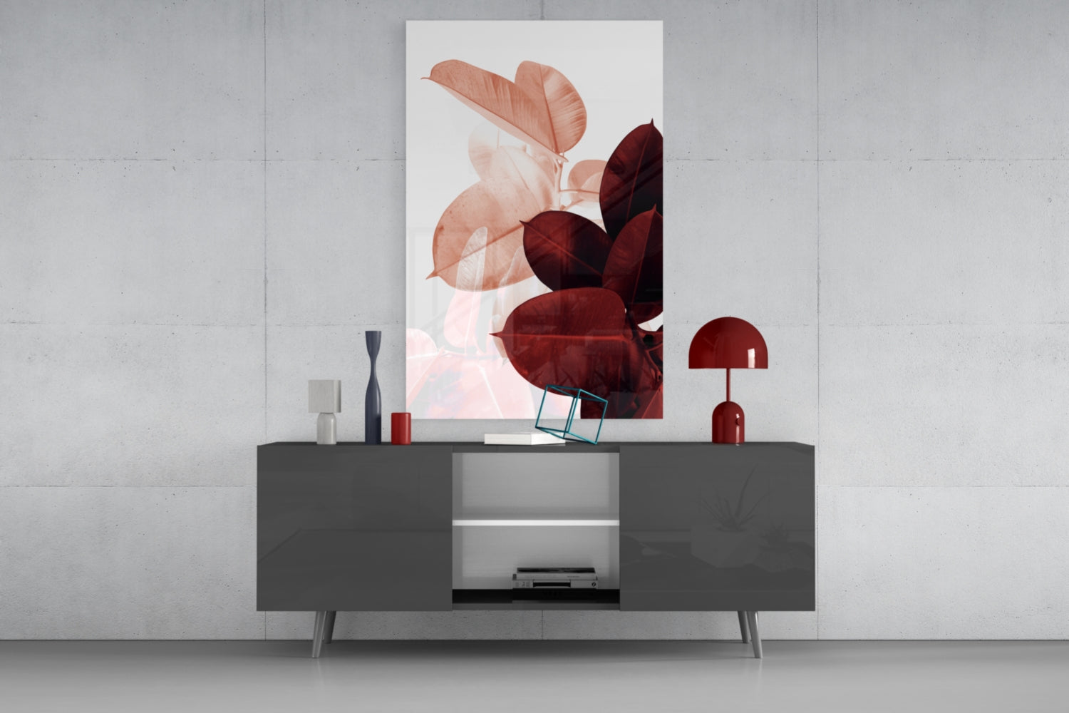 Leaves Glass Wall Art.