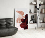 Leaves panel adding wine-tone elegance to a dining area