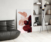Leaves panel adding wine-tone elegance to a dining area