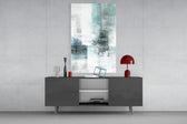 Abstract panel catching soft light to reveal its painterly texture