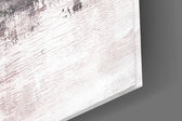 Abstract artwork anchoring a hallway with warm palette