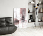 Abstract panel adding soft grace to a dressing area