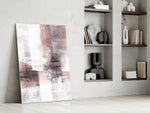 Abstract glass print enhancing a reading nook with contemplative quiet