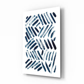 Lines glass wall art displayed above a console in a designer interior