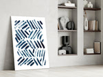 Lines glass print enhancing a home office with calm structure
