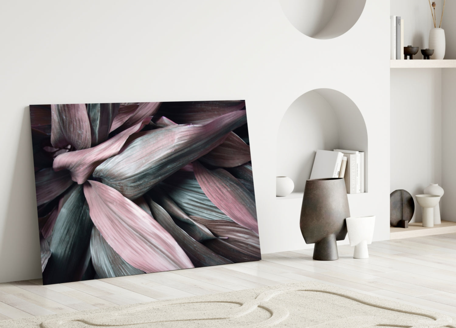 Leaves Glass Wall Art.