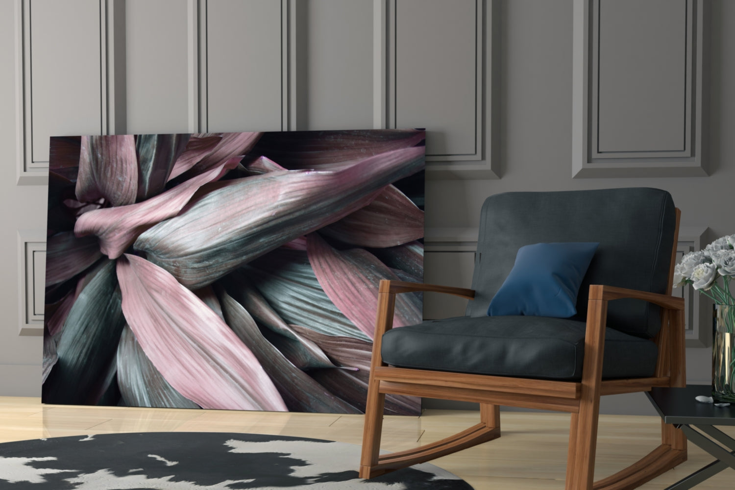 Leaves Glass Wall Art.