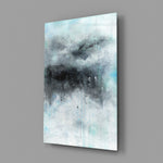 Storm cloud abstract panel bringing moody drama to a contemporary living space