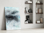 Abstract glass print enhancing a hallway with painterly charge