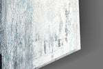 Abstract artwork anchoring a contemporary wall in moody palette