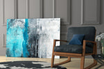Abstract glass print enhancing a hallway with statement texture