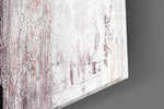 Abstract artwork anchoring a contemporary wall in warm palette