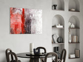 Abstract panel adding statement energy to a lounge