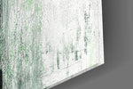 Abstract artwork anchoring a contemporary wall in fresh palette