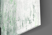 Abstract artwork anchoring a contemporary wall in fresh palette