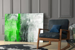 Abstract glass print enhancing a hallway with statement texture