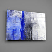 Cobalt color-block panel bringing executive presence to a contemporary living space