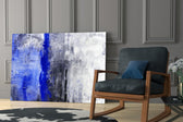 Abstract glass print enhancing a hallway with statement texture