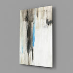 Charcoal-and-blue abstract bringing minimalist calm to a contemporary living space