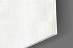 Abstract artwork anchoring a hallway with structural palette