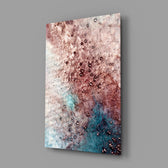 Mineral-texture abstract bringing jewel-tone richness to a contemporary living space