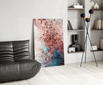 Abstract panel adding rose-gold mood to a dressing area