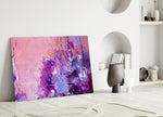 Close-up detail of violet and magenta strokes with ink-line scratches