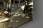 Rainy City artwork anchoring a noir-themed wall in moody palette
