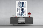Lines panel catching daylight to reveal its calligraphic rhythm