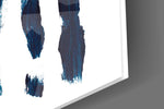 Lines artwork anchoring a minimalist-themed wall in clean palette