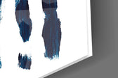 Lines artwork anchoring a minimalist-themed wall in clean palette