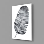 Monochrome leaf panel bringing serene calm to a contemporary living space