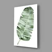 Green leaf panel bringing biophilic calm to a contemporary living space