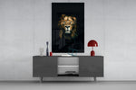 Lion panel catching low light to reveal its chiaroscuro intimacy