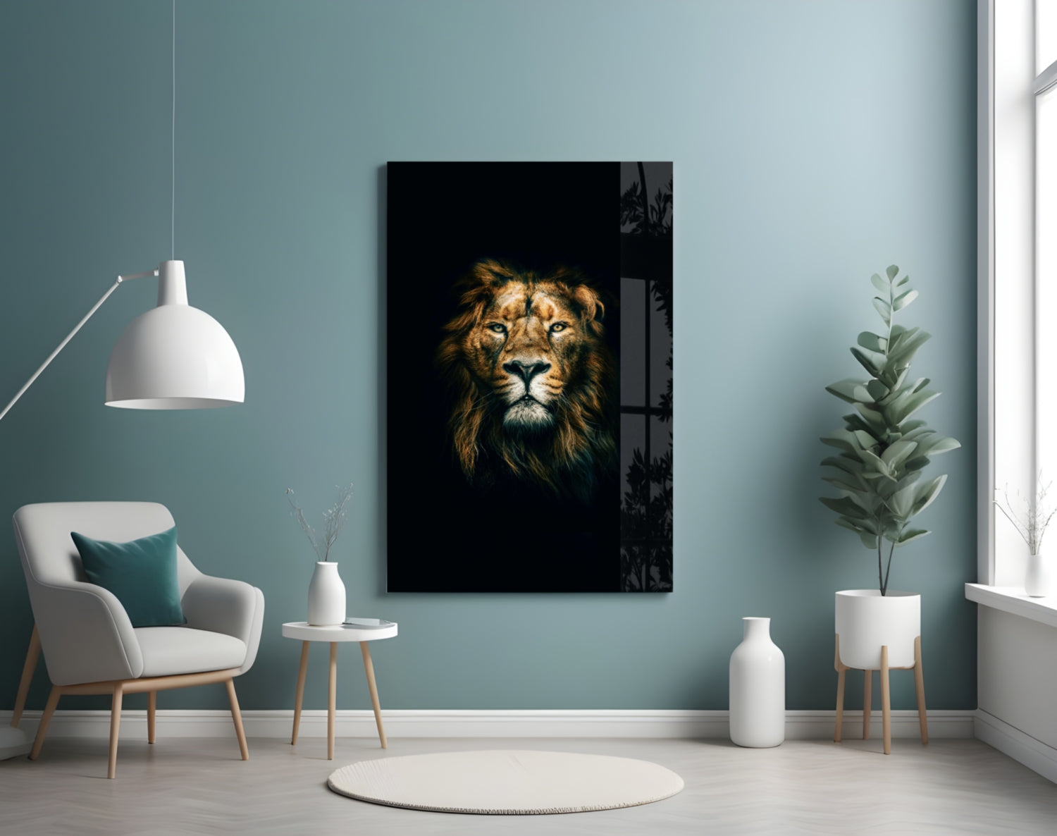 Lion Glass Wall Art.