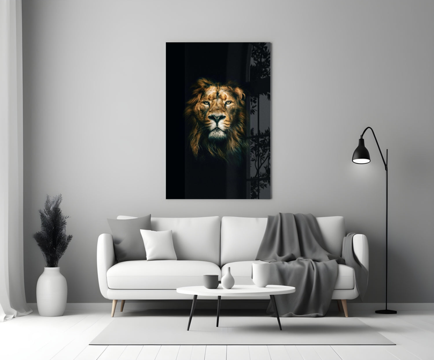 Lion Glass Wall Art.