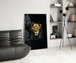 Lion panel adding regal taste to a living room
