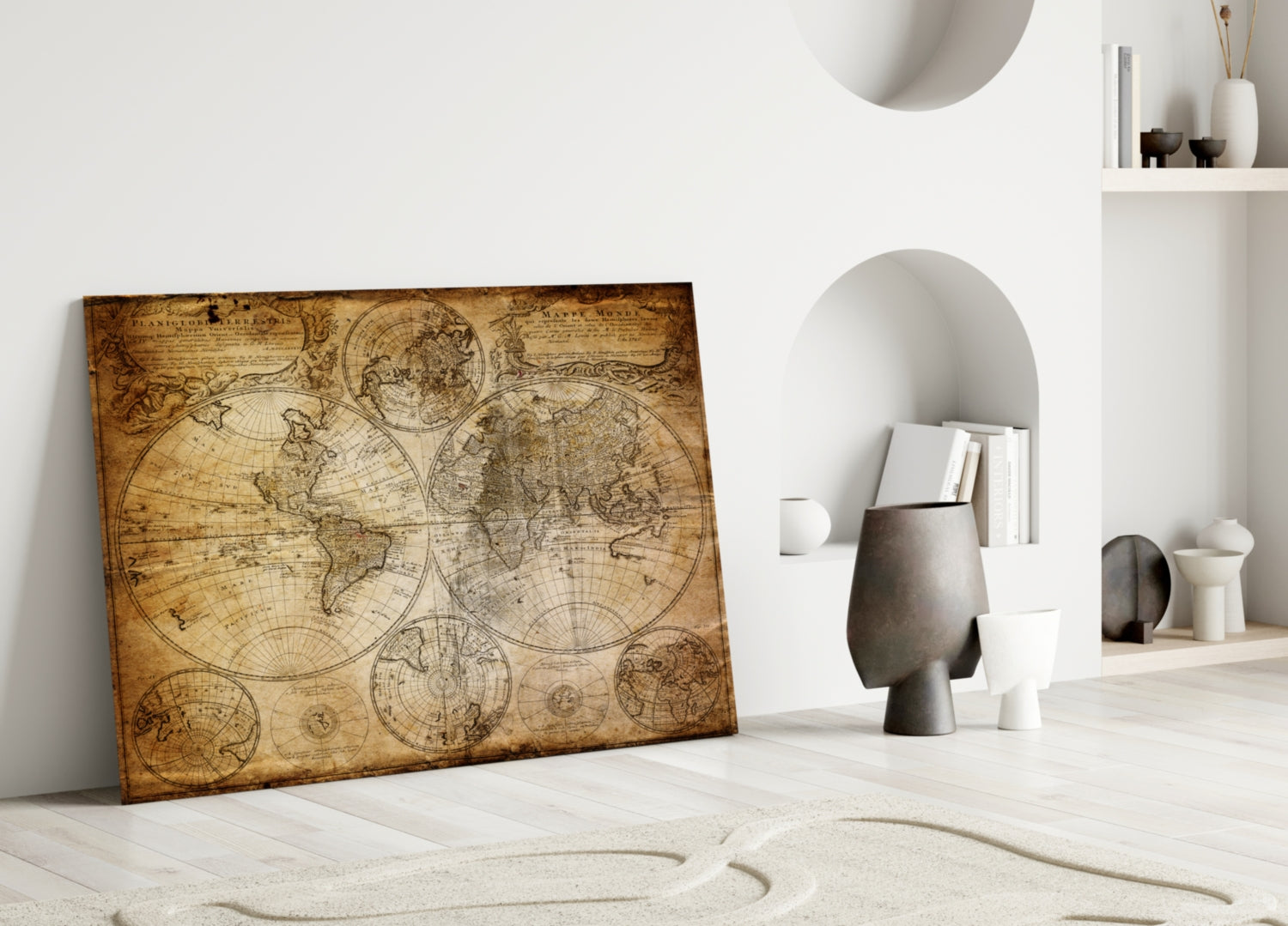 World Map Glass Wall Art.