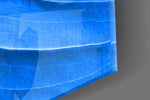 Blue Leaf artwork anchoring a biophilic-themed wall in cool palette