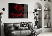 Continents glass wall art styled in an executive office