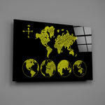 Saffron sketched-map panel bringing explorer presence to a contemporary living space
