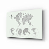 Continents Glass Wall Art.