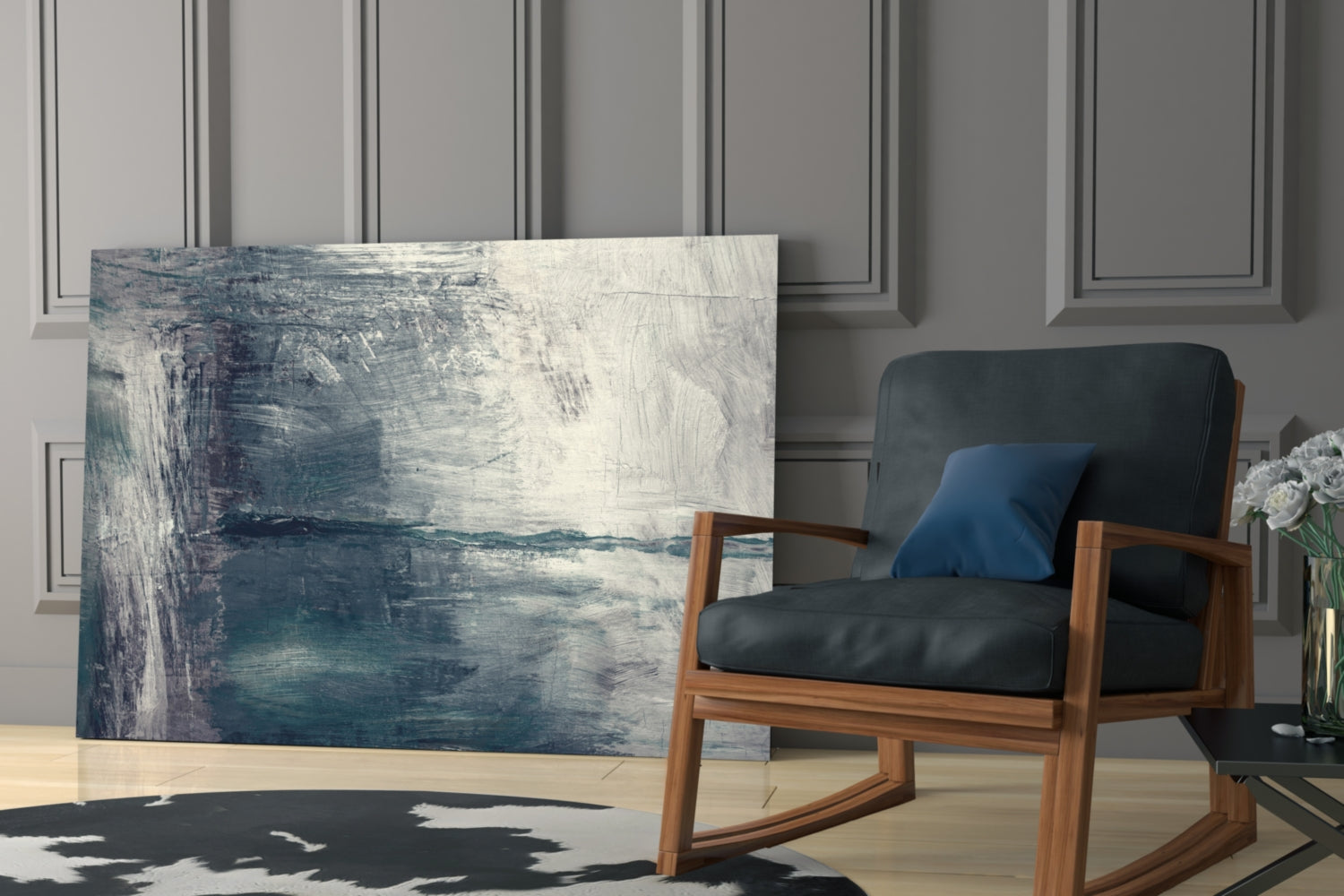 Abstract Colors Glass Wall Art.