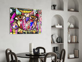 Abstract Owl panel adding creative spark to a teen room