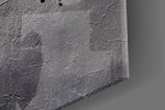 World Map artwork anchoring an entryway with neutral palette