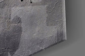 World Map artwork anchoring an entryway with neutral palette